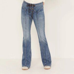 Idyllwind Women’s Cooper Ridge Low Rise Lace Flare Jeans